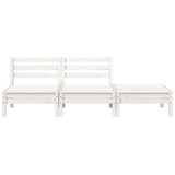 Garden Sofa 3-Seater White Solid Wood Pine