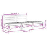 Garden Sofa 3-Seater Wax Brown Solid Wood Pine