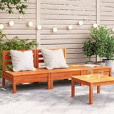 Garden Sofa 3-Seater Wax Brown Solid Wood Pine