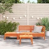 Garden Sofa 3-Seater Wax Brown Solid Wood Pine