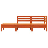 Garden Sofa 3-Seater Wax Brown Solid Wood Pine