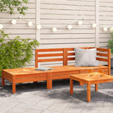 Garden Sofa 3-Seater Wax Brown Solid Wood Pine