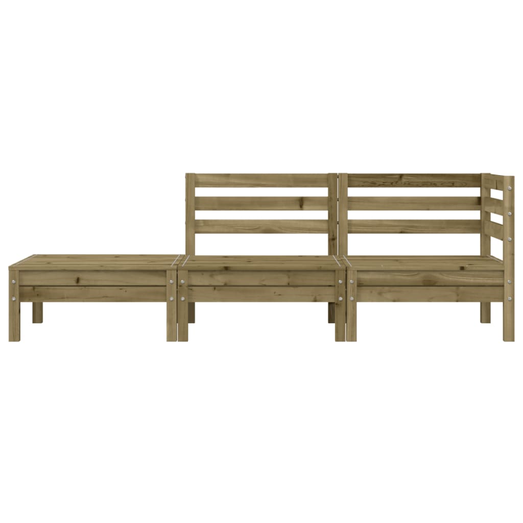 Garden Sofa 3-Seater Impregnated Wood Pine