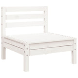 Garden Sofa 3-Seater with Footstool White Solid Wood Pine