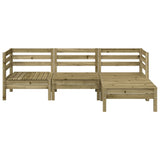 Garden Sofa 3-Seater with Footstool Impregnated Wood Pine