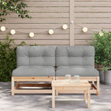 Garden Sofas Armless with Cushions 2 pcs Solid Wood Pine