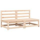 Garden Sofas Armless with Cushions 2 pcs Solid Wood Pine