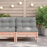 Garden Sofa Armless with Cushions Solid Wood Douglas