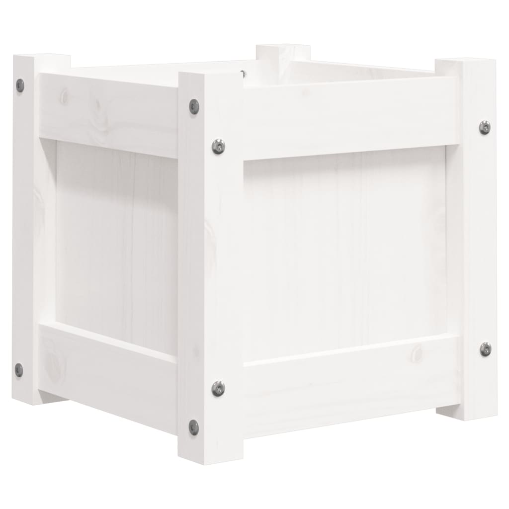 Garden Planter White 31x31x31 cm Solid Wood Pine