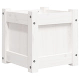 Garden Planters 2 pcs White Solid Wood Pine