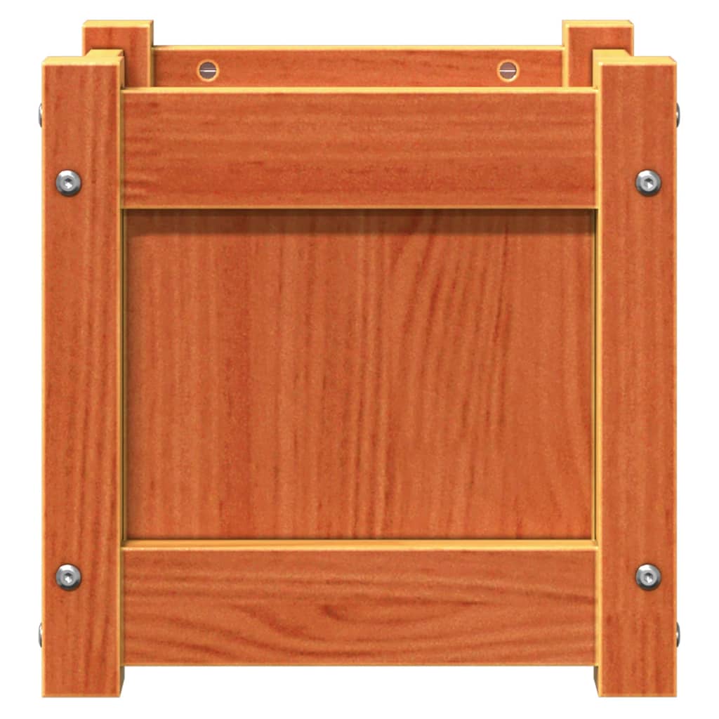 Garden Planters 2 pcs Wax Brown Solid Wood Pine