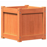 Garden Planter Wax Brown 40x40x40 cm Solid Wood Pine