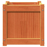 Garden Planter Wax Brown 40x40x40 cm Solid Wood Pine