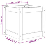 Garden Planter Wax Brown 40x40x40 cm Solid Wood Pine