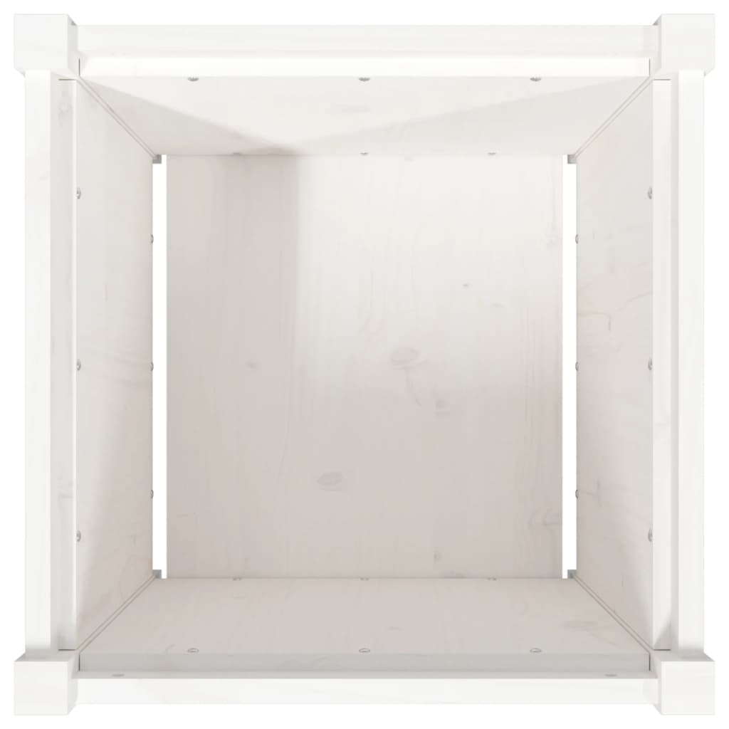 Garden Planter White 50x50x50 cm Solid Wood Pine