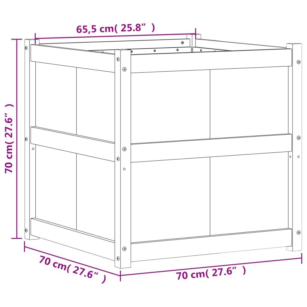 Garden Planter 70x70x70 cm Solid Wood Douglas