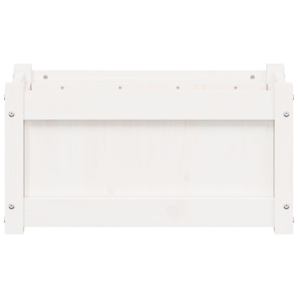 Garden Planters 2 pcs White Solid Wood Pine