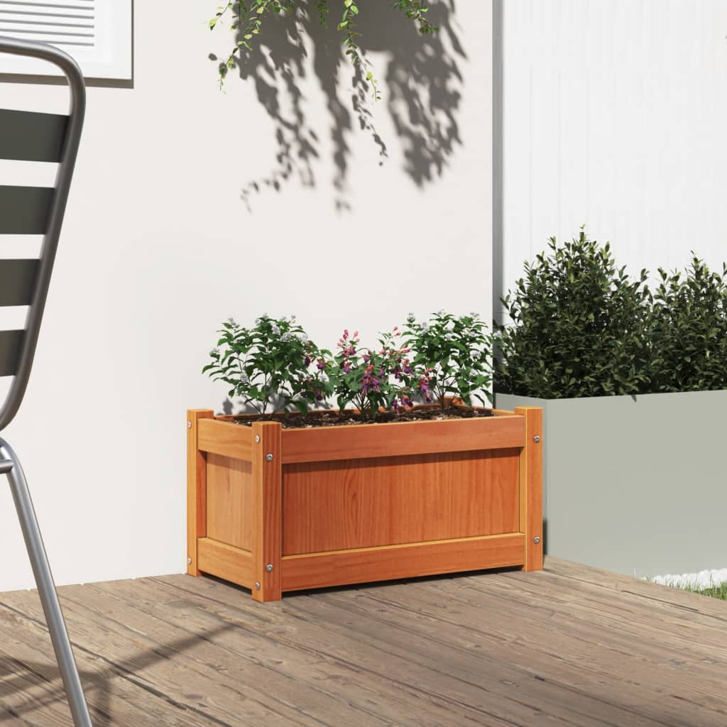 Garden Planter Wax Brown 60x31x31 cm Solid Wood Pine