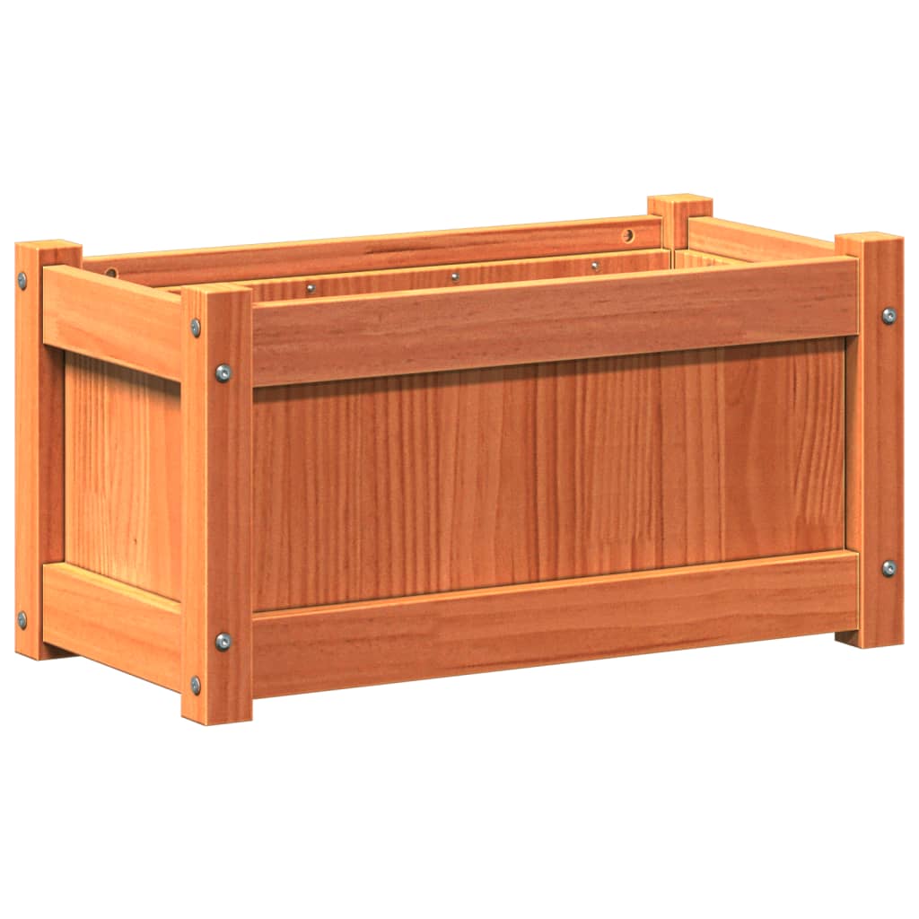 Garden Planter Wax Brown 60x31x31 cm Solid Wood Pine
