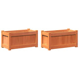 Garden Planters 2 pcs Wax Brown Solid Wood Pine