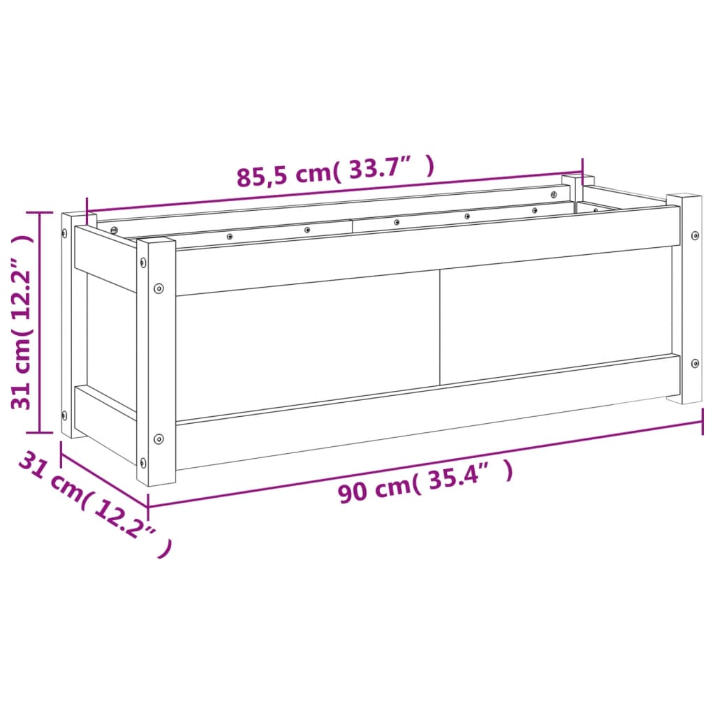 Garden Planter 90x31x31 cm Solid Wood Douglas