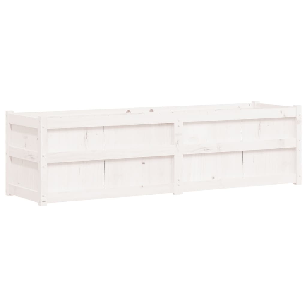 Garden Planter White 180x50x50 cm Solid Wood Pine