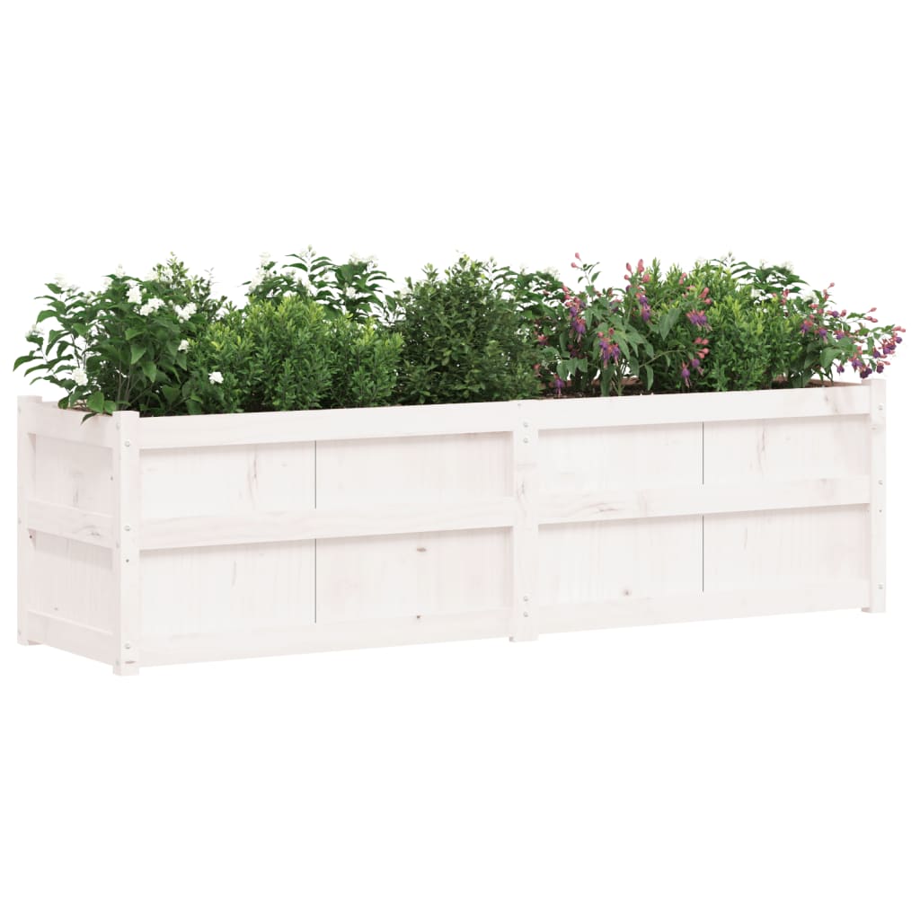 Garden Planter White 180x50x50 cm Solid Wood Pine