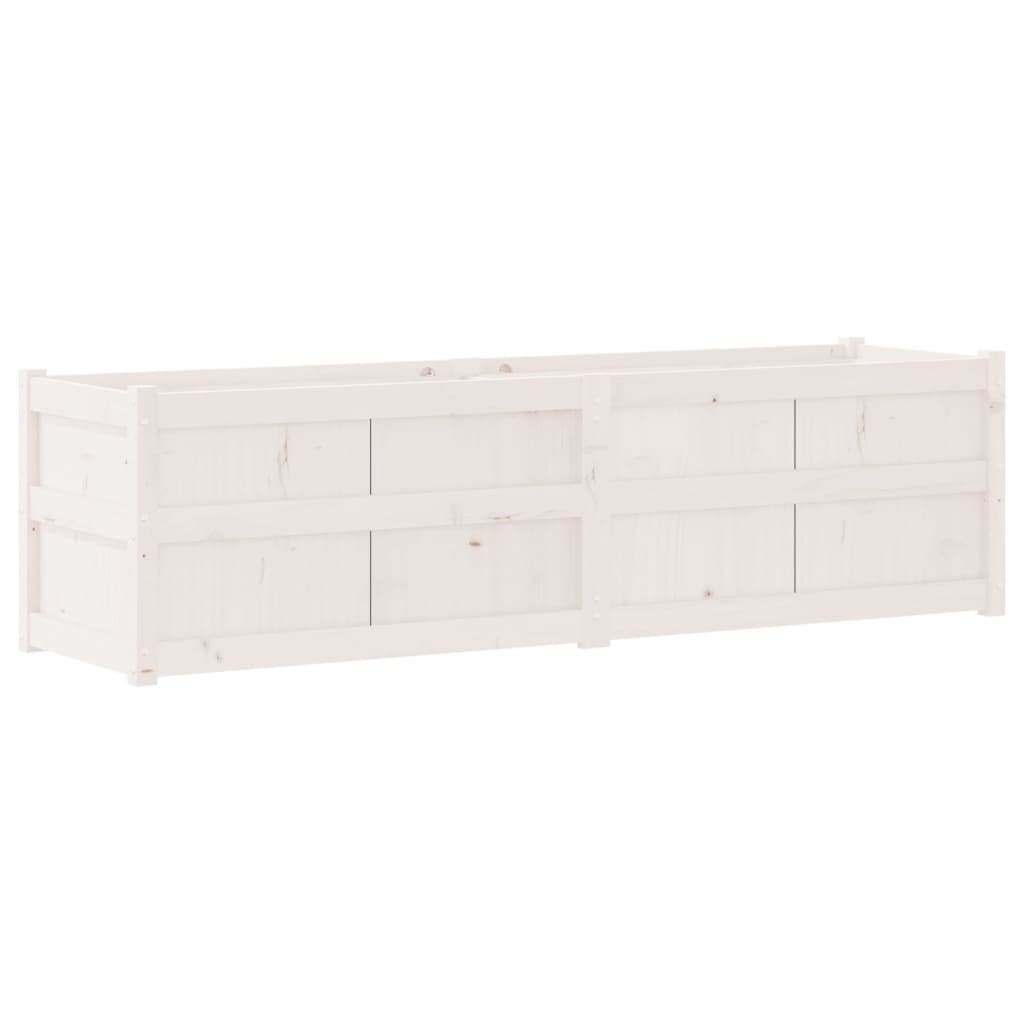 Garden Planter White 180x50x50 cm Solid Wood Pine