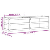 Garden Planter White 180x50x50 cm Solid Wood Pine