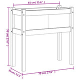 Garden Planter with Legs 70x31x70 cm Solid Wood Pine