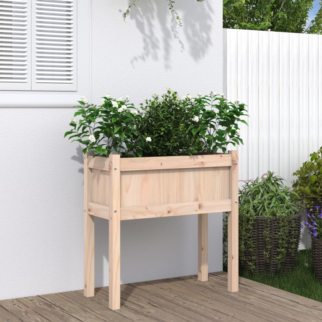 Garden Planter with Legs 70x31x70 cm Solid Wood Pine