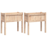 Garden Planters 2 pcs with Legs Solid Wood Pine