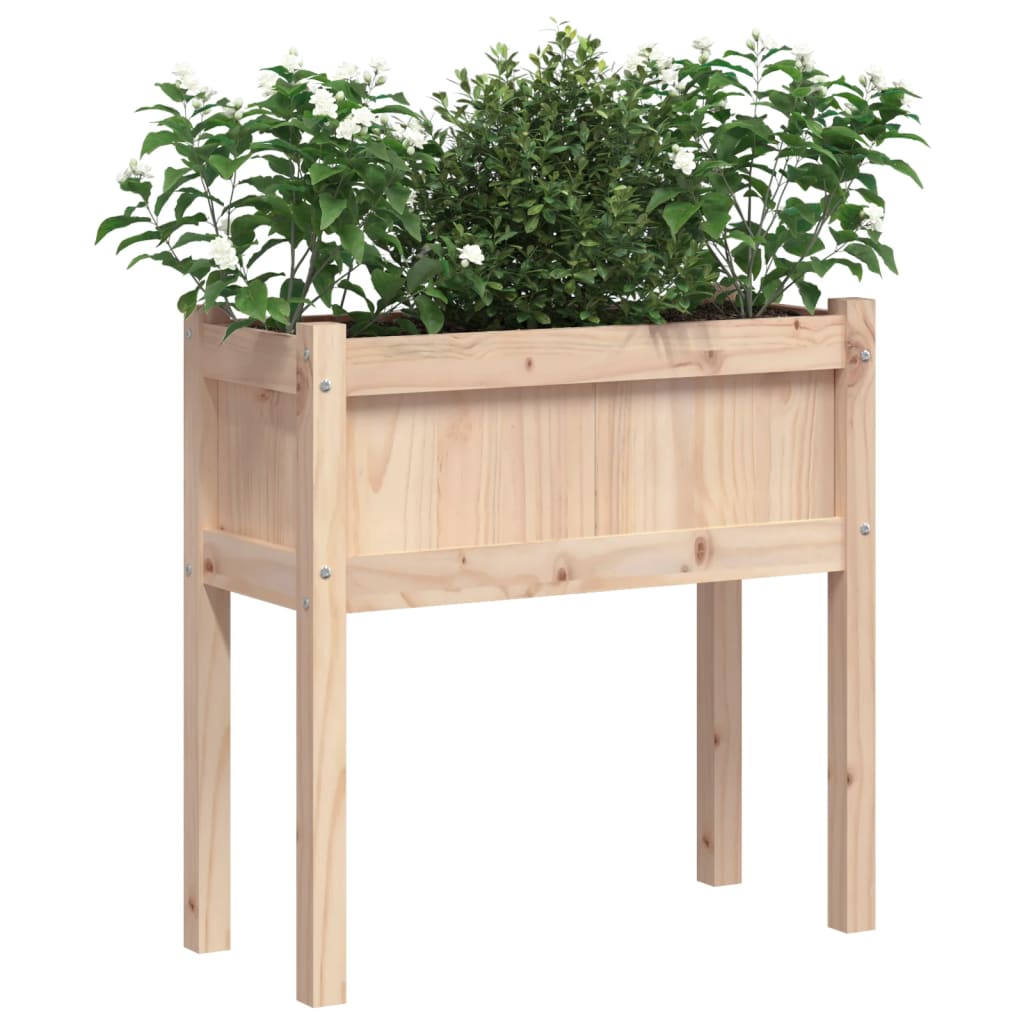 Garden Planters 2 pcs with Legs Solid Wood Pine