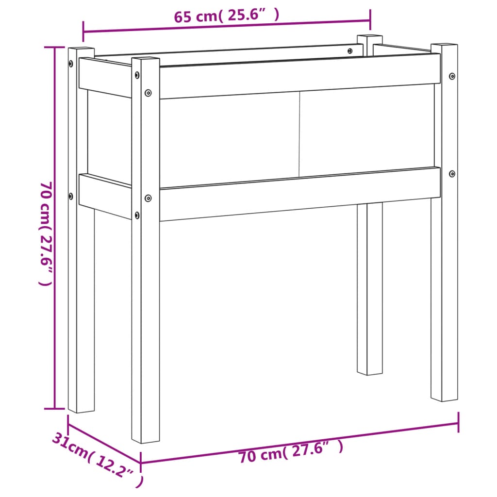 Garden Planters 2 pcs with Legs Solid Wood Pine