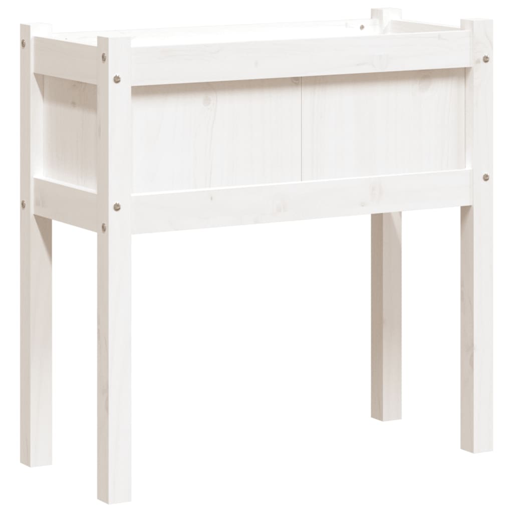 Garden Planter with Legs White 70x31x70 cm Solid Wood Pine