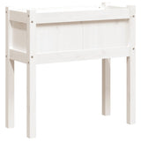 Garden Planter with Legs White 70x31x70 cm Solid Wood Pine