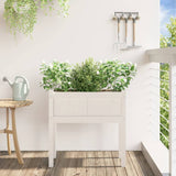 Garden Planter with Legs White 70x31x70 cm Solid Wood Pine