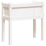 Garden Planter with Legs White 70x31x70 cm Solid Wood Pine