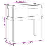 Garden Planter with Legs White 70x31x70 cm Solid Wood Pine