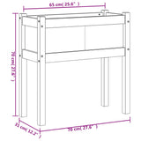 Garden Planter with Legs Wax Brown 70x31x70 cm Solid Wood Pine