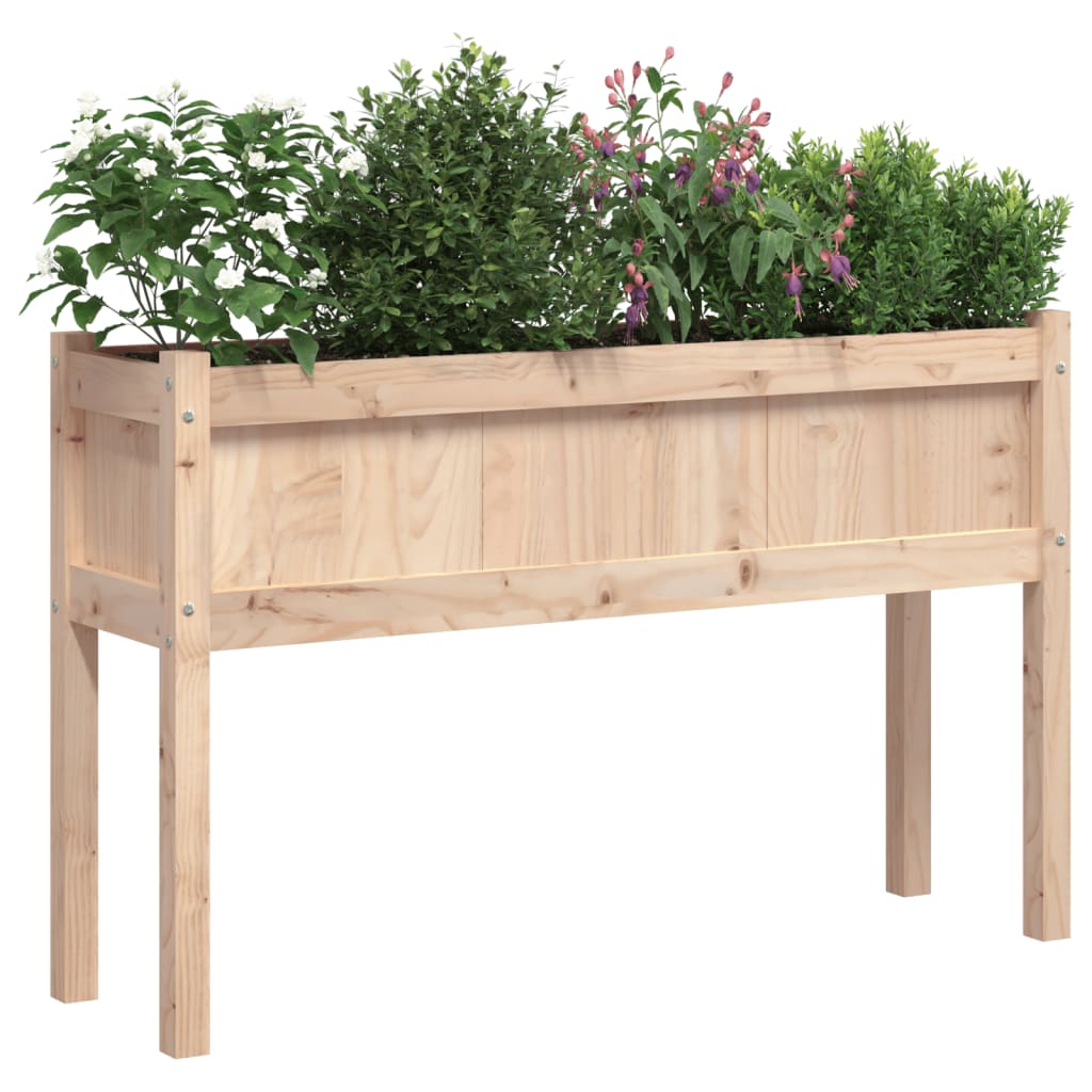 Garden Planter with Legs 110x31x70 cm Solid Wood Pine