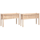 Garden Planters 2 pcs with Legs Solid Wood Pine