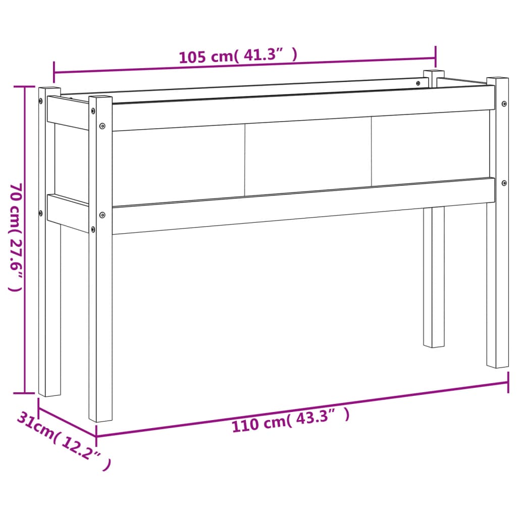 Garden Planters 2 pcs with Legs Solid Wood Pine