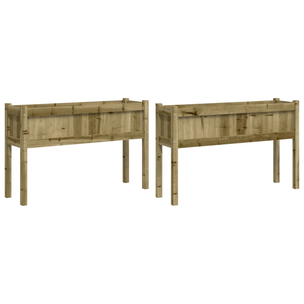 Garden Planters 2 pcs with Legs Impregnated Wood Pine