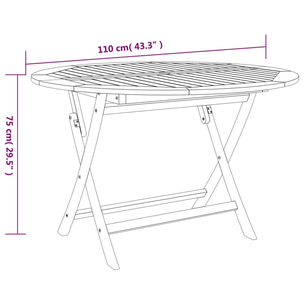 5 Piece Garden Dining Set Solid Wood Acacia