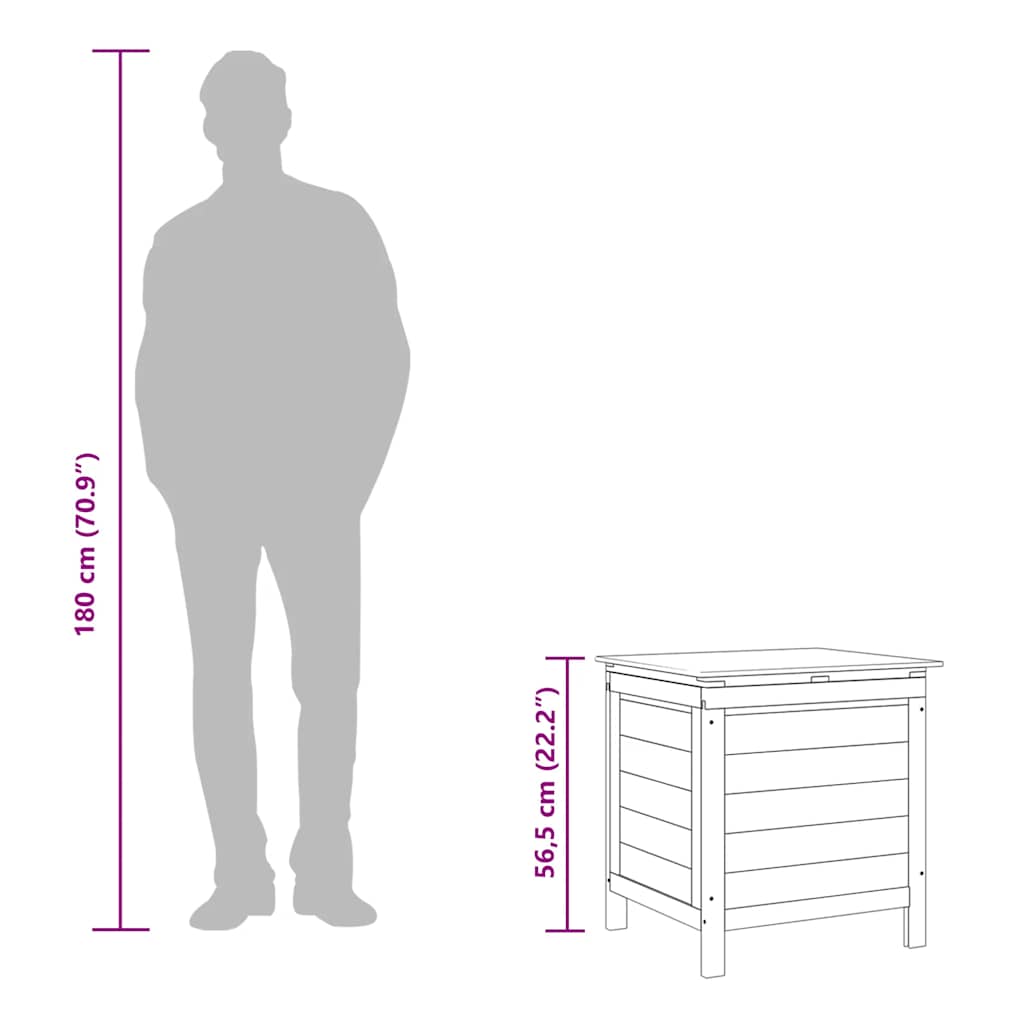 Garden Storage Box Anthracite 50x49x56.5 cm Solid Wood Fir