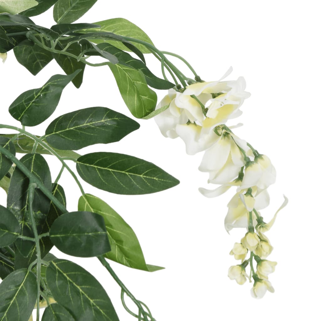 Artificial Wisteria Tree 1260 Leaves 180 cm Green and White