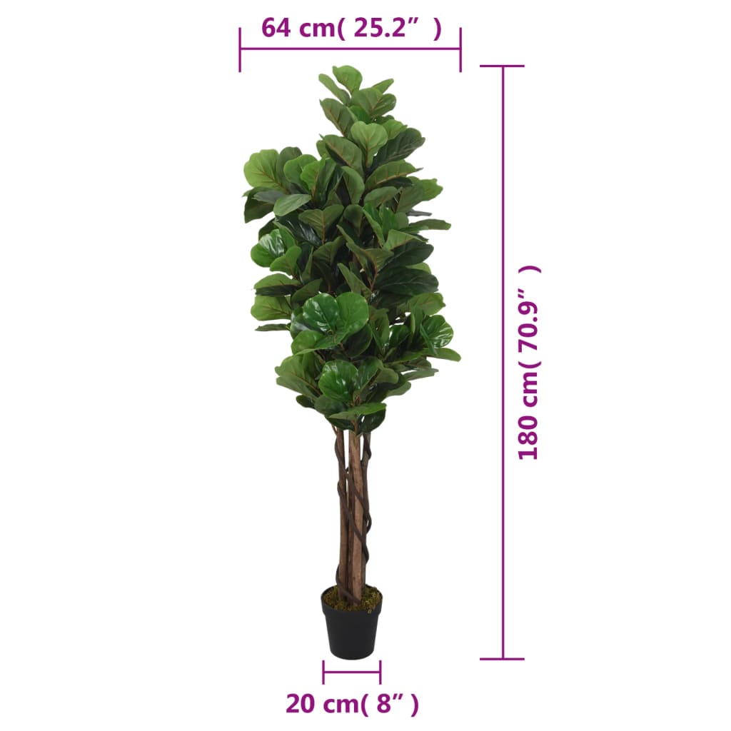 Artificial Fiddle Leaf Fig Tree 232 Leaves 180 cm Green