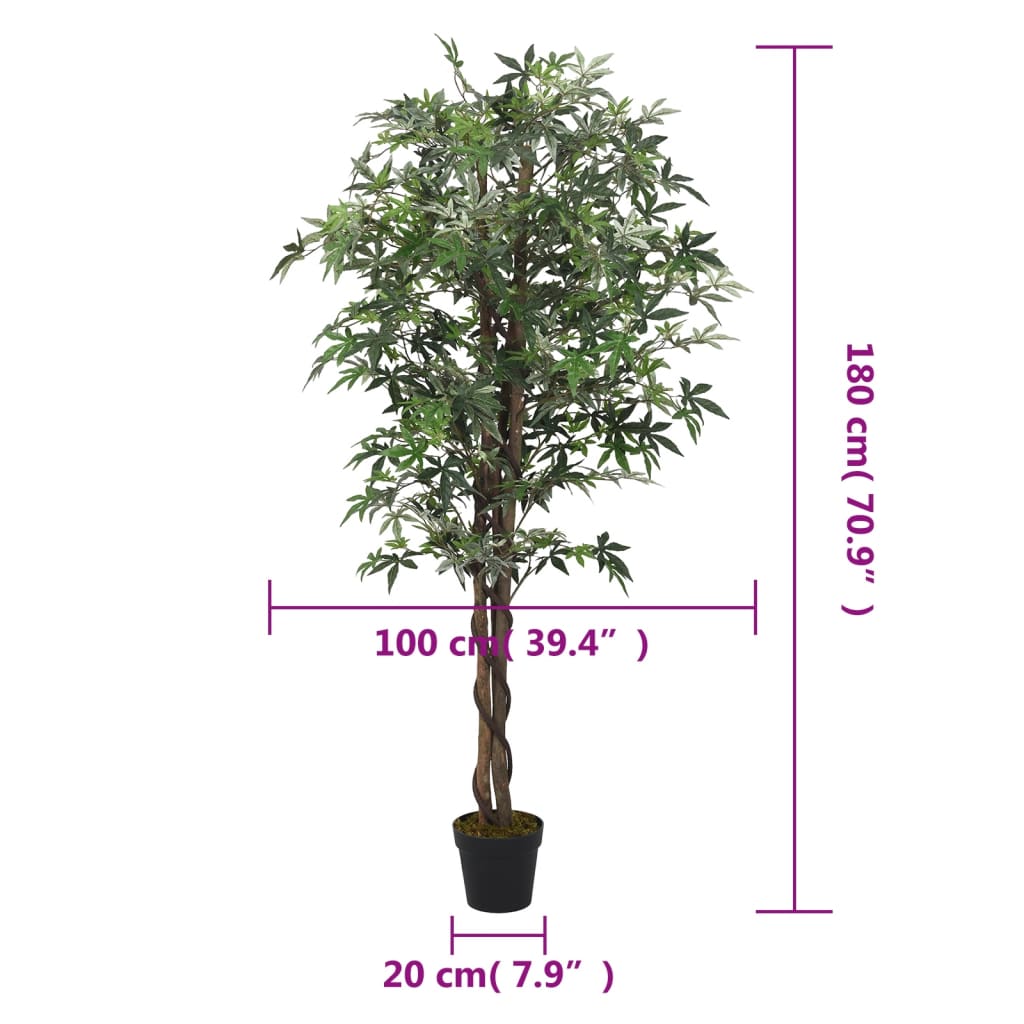 Artificial Maple Tree 672 Leaves 180 cm Green