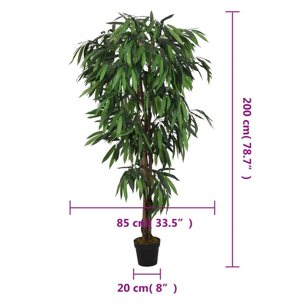 Artificial Mango Tree 1050 Leaves 200 cm Green
